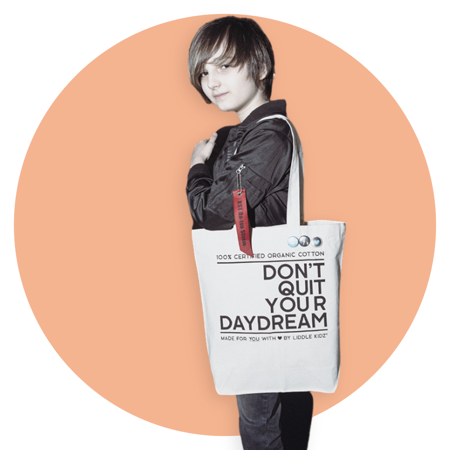 【選べるメッセージ①】オリジナルトートバッグ＆バッジ３つセット