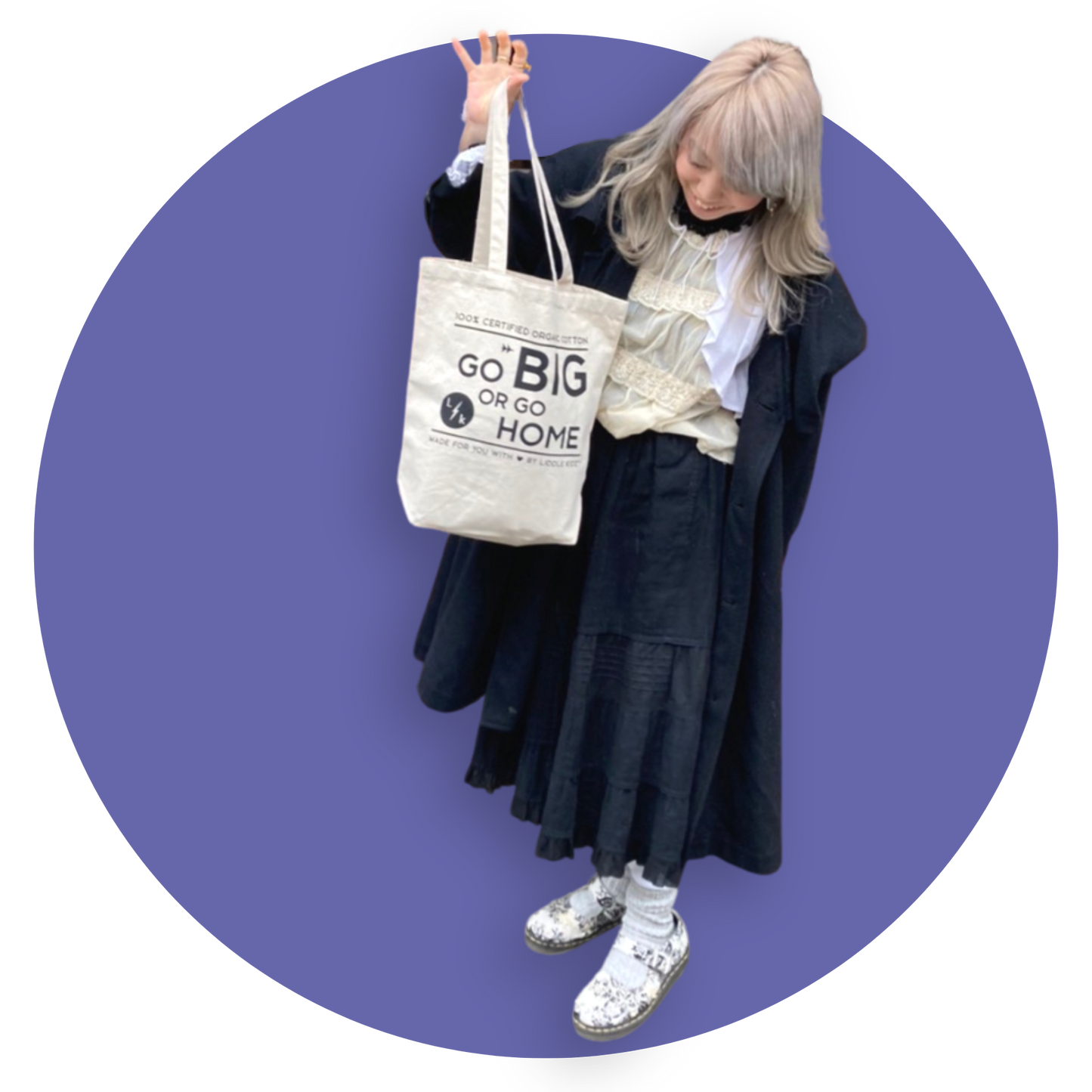 【選べるメッセージ②】オリジナルトートバッグ＆バッジ３つセット